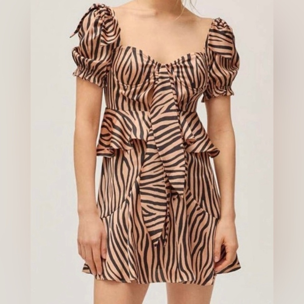 Bronze and Black Tiger Stripe Lioness Dress Size M